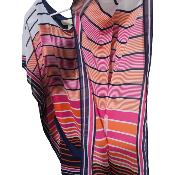 Michael Michael Kors Blouse Womens Striped Belted Batwing Sleeve Top L/XL (916) - Picture 6 of 7